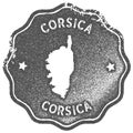 Corsica map vintage stamp.