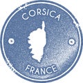 Corsica map vintage stamp.