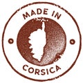 Corsica map vintage stamp.