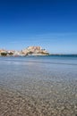 Calvi, Citadel, beach, ancient walls, marina, sailboats, skyline, Corsica, Corse, France, Europe, island Royalty Free Stock Photo