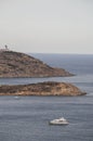 Calvi, Revellata lighthouse, beach, Pointe De La Revellata, skyline, Corsica, Haute Corse, France, Europe, island Royalty Free Stock Photo