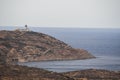 Calvi, Revellata lighthouse, beach, Pointe De La Revellata, skyline, Corsica, Haute Corse, France, Europe, island Royalty Free Stock Photo