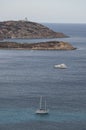 Calvi, Revellata lighthouse, beach, Pointe De La Revellata, skyline, Corsica, Haute Corse, France, Europe, island Royalty Free Stock Photo