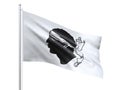 Corsica Region of France flag waving on white background, close up, isolated. 3D render Royalty Free Stock Photo