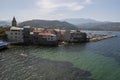 Saint Florent, San Fiorenzo, skyline, marina, Haute-Corse, Corsica, France, island, Europe Royalty Free Stock Photo