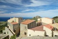 Corsican town Pigna on the mountain top Royalty Free Stock Photo