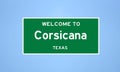 Corsicana, Texas city limit sign. Town sign from the USA.