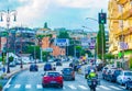 Street view of residential district Rome city Italy Royalty Free Stock Photo