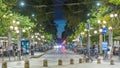 Corso Sempione night timelapse, one of the main radial boulevards of Milan