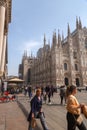Corso Vittorio Emanuele II , formerly the Servi lane, is one of the most important streets in the center of Milan, Italy Royalty Free Stock Photo