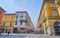 Corso Vittorio Emanuele II shopping street in Piacenza, Italy