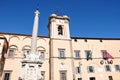 Corso Vittorio Emanuele and the palaces of the city municipality in the medieval town of Tarquinia in Italy