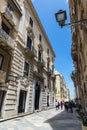 Corso Vittorio Emanuele shopping street in Marsala, Trapani, Sicily, Italy