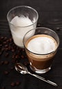 Cortado coffee drink in glass Royalty Free Stock Photo