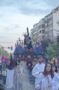 The cortege in front of the statue of Christ of the Three Falls in Madrid
