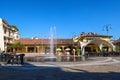 Corteolona characteristic ancient village vision square church houses detail Po Valley