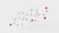 corticosterone molecule 3d, molecular structure, ball and stick model, structural chemical formula steroid hormone