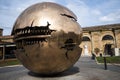 Cortile della Pigna. Sphere within a sphere by Pomodoro 1990 in the Gardens of the Vatican Museums in Rome Italy