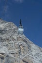 Cortina d\'Ampezzo, Dolomites, Italy - July, 8, 2022 : Cable car or Gondola lift ascending from Cortina d\'Ampezzo