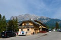 Cortina d ampezzo, Italy - June 21 2022: Bus station in the town of Cortina d ampezzo