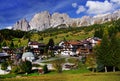 Cortina D Ampezzo with Pomagagnon mountain in background.