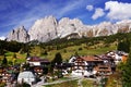 Cortina D Ampezzo with Pomagagnon mountain in background.