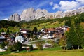 Cortina D Ampezzo with Pomagagnon mountain in background.