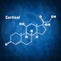 Cortisol Hormone Structural chemical formula Royalty Free Stock Photo