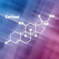 Cortisol Hormone Structural chemical formula Royalty Free Stock Photo