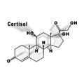 Cortisol Hormone Structural chemical formula Royalty Free Stock Photo