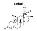 Cortisol structural formula of molecular structure Royalty Free Stock Photo