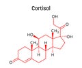 Cortisol structural formula of molecular structure Royalty Free Stock Photo