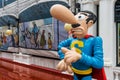 A Coruna, Spain, August 14, 2021. Superlopez comic character at Salon del Comic in the city of A Coruna in Galicia.