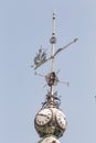 Coruna-Spain. Clock of the obelisk of A Coruna with blue sky in the background Royalty Free Stock Photo