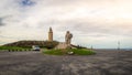 CORUNA, SPAIN - Oct 29, 2019: Statue of Breogan, the mythical Celtic king