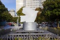 Statue of the white dove of peace located in the Plaza de Pontevedra in A Coruna