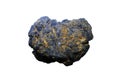 Raw of blue mineral corundum isolated on white background. Royalty Free Stock Photo
