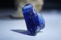 Blue corundum mineral form Tanzania. Corundum is gem varieties, Ruby and Sapphire.
