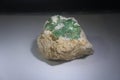 Green corundum rock form Tanzania.