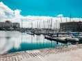 A CoruÃÂ±a Spain Cruise Port Spanish Riviera in Galicia Seaside Port Town Boats Sea Ocean Docked ships Galician coast Spanish coast