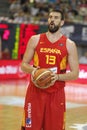 Marc Gasol shooting for the basket during the friendly basketball match between Spain and Canada