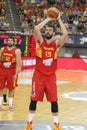 Marc Gasol shooting for the basket during the friendly basketball match between Spain and Canada
