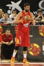 Marc Gasol shooting for the basket during the friendly basketball match between Spain and Canada