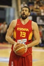 Marc Gasol shooting for the basket during the friendly basketball match between Spain and Canada