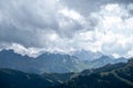 Corvara - August 2020: panorama scenic view of Marmolada