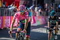 Corvara, Italy May 21, 2016; Andrey Amador, professional cyclist, pass the finish line and lost his pink jersey in the queen stag