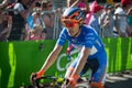 Corvara, Italy May 21, 2016; Damiano Cunego in blu jersey pass the finish line of the queen stage