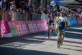 Corvara, Italy May 21, 2016; Esteban Chaves, professional cyclist, pass the finish line and win