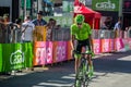 Corvara, Italy May 21, 2016; Joe Dombrowski, professional cyclist, pass the finish line of the stage