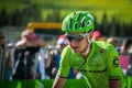 Corvara, Italy May 21, 2016; Joe Dombrowski, professional cyclist, pass the finish line of the stage